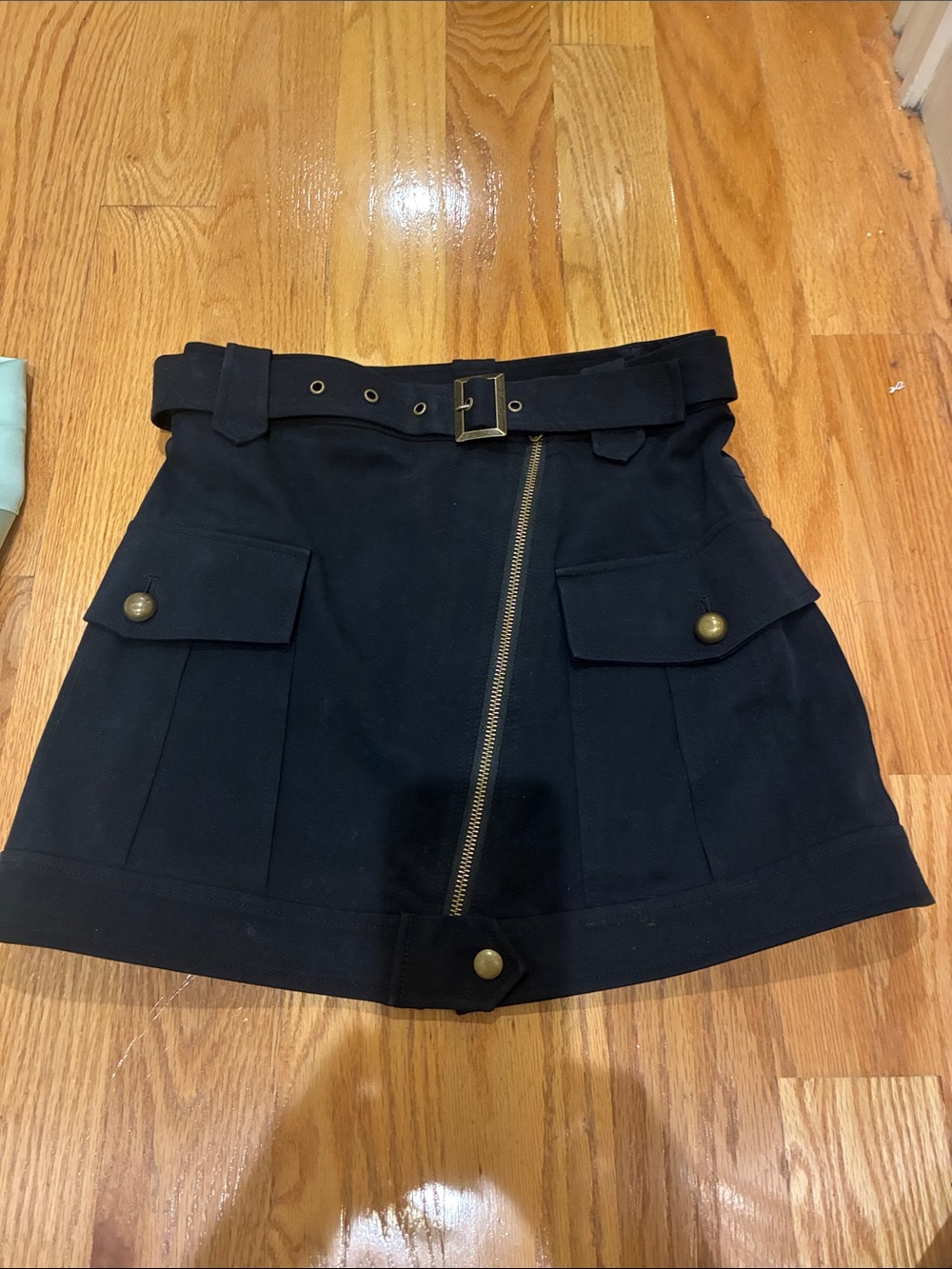 Rebecca Minkoff Black Mini Skirt with Belted Waist